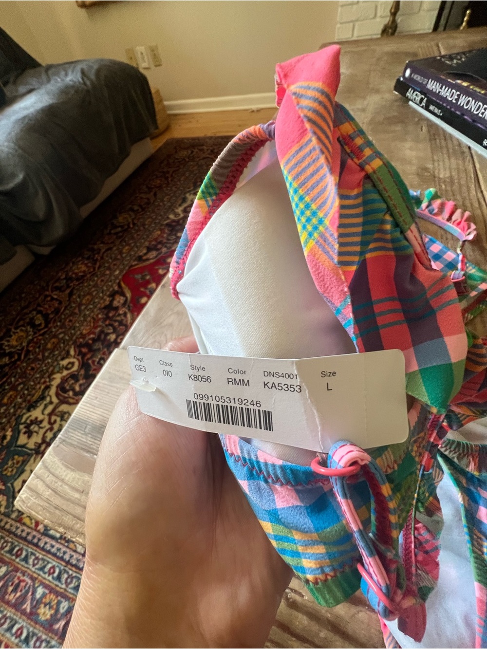 J. Crew Multicolor Plaid Bandeau Bikini Set - Picture 11 of 11
